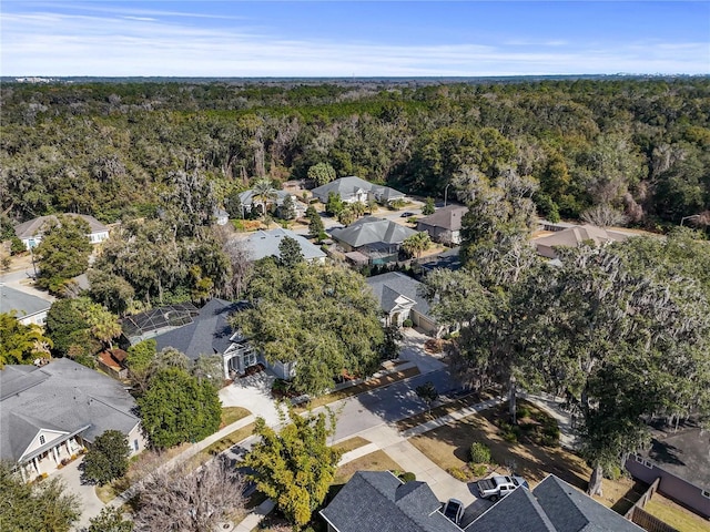 bird's eye view with a residential view and a forest view