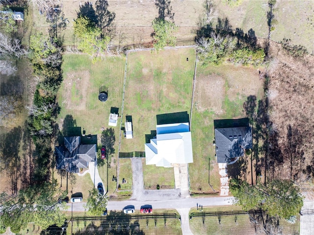 drone / aerial view with a rural view