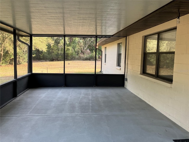 view of unfurnished sunroom