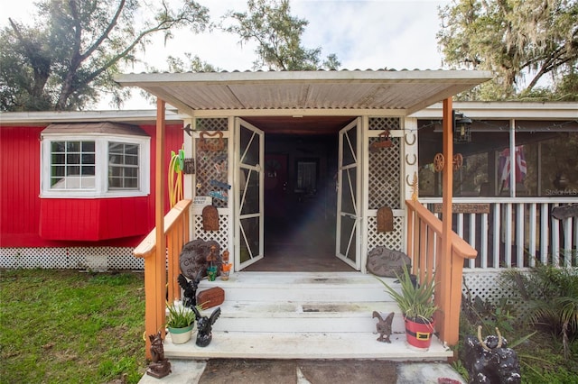 view of doorway to property