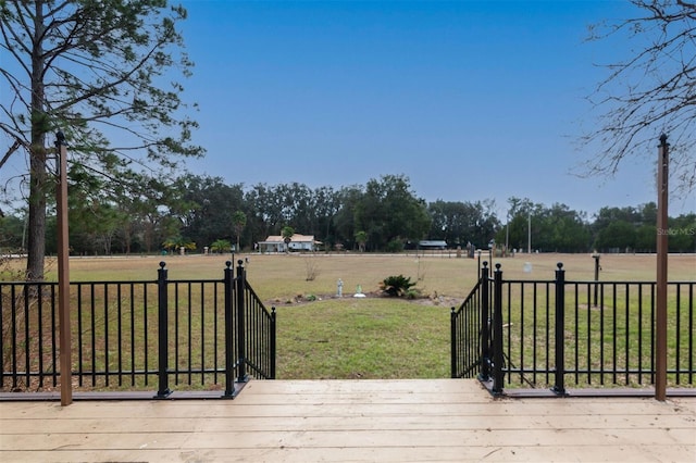 deck featuring a lawn