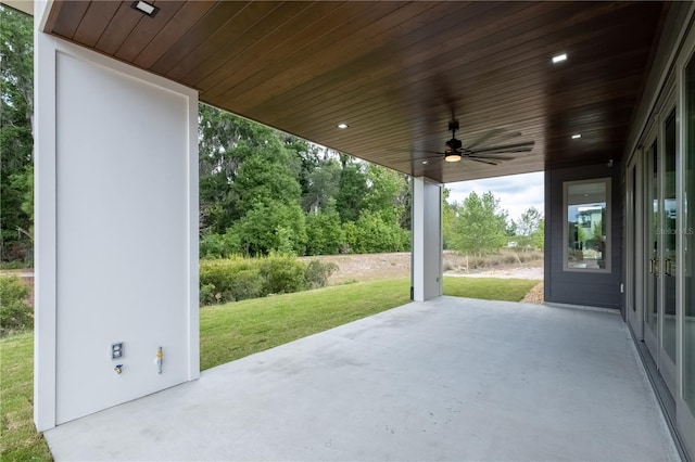 view of patio / terrace with ceiling fan