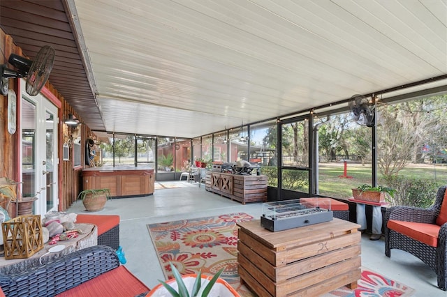 view of sunroom