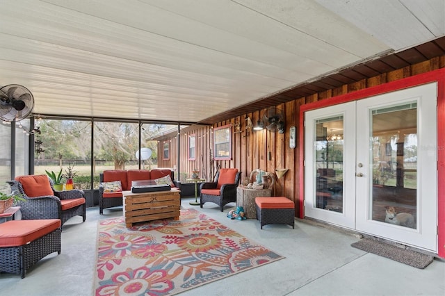 sunroom / solarium with french doors