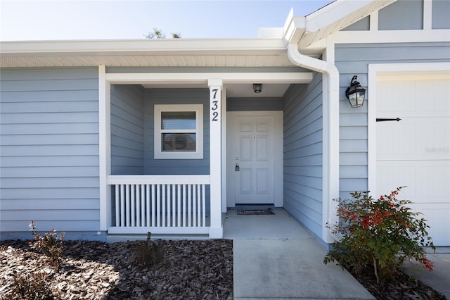 entrance to property with a garage