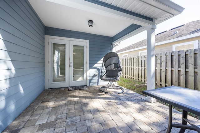 view of patio featuring french doors