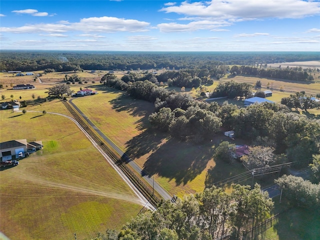 aerial view featuring a rural view