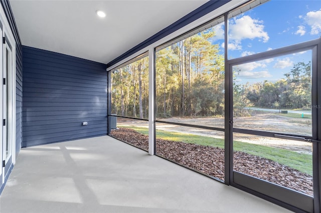 view of unfurnished sunroom