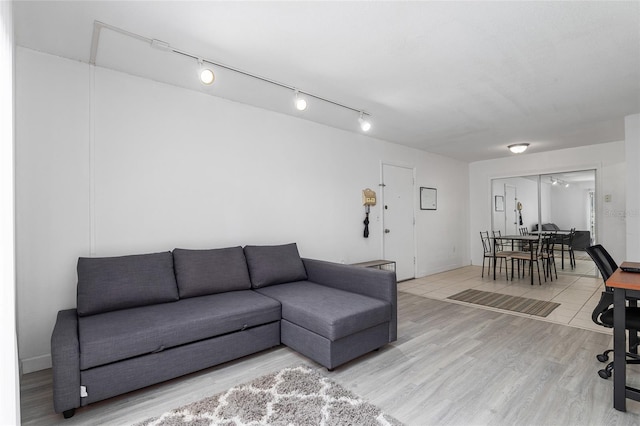 living room with hardwood / wood-style floors