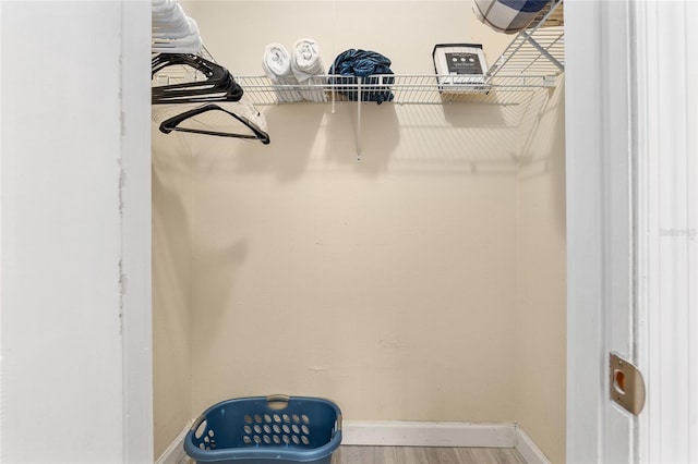 spacious closet featuring wood-type flooring