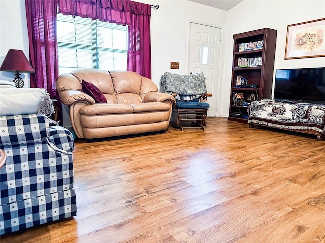 living room with light wood-type flooring