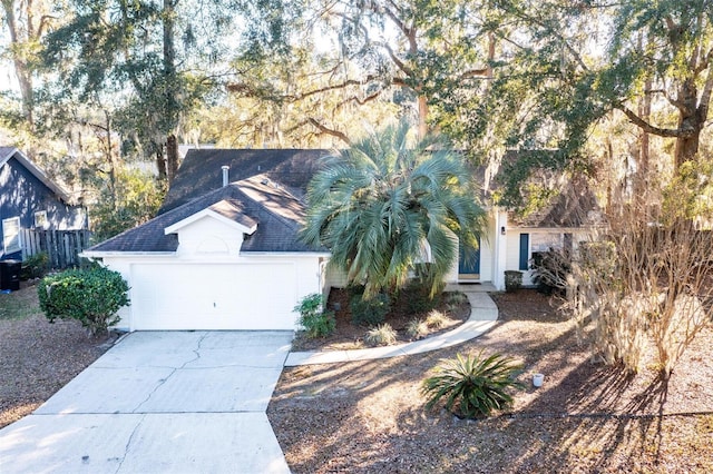 view of front of house with a garage