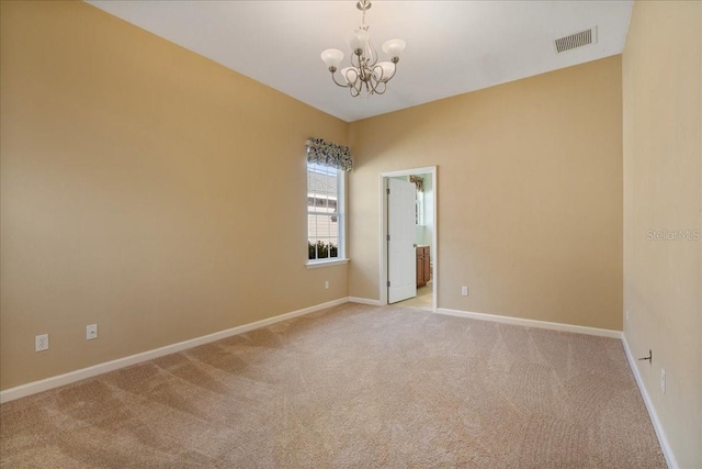 13554 NW 7th Rd, Newberry, FL 32669 - unfurnished room with a chandelier and light carpet