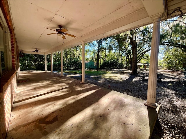 view of patio / terrace with ceiling fan