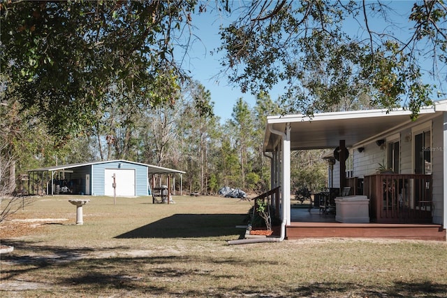 view of yard with a carport