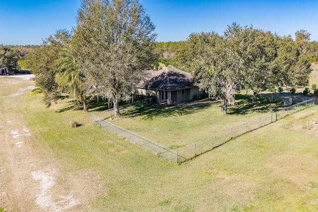 drone / aerial view with a rural view