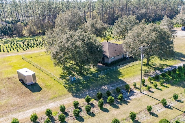 drone / aerial view featuring a rural view