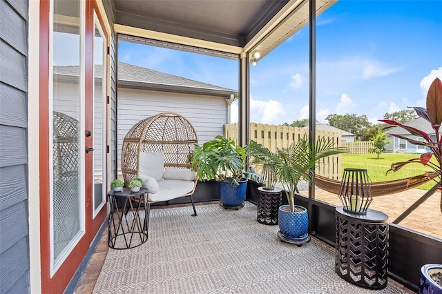 view of sunroom