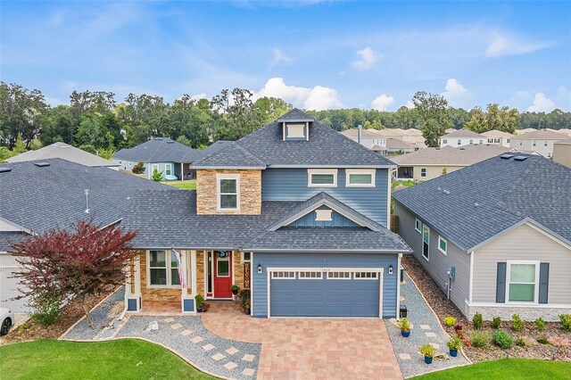 view of front of house with a garage