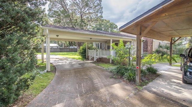 exterior space with covered porch