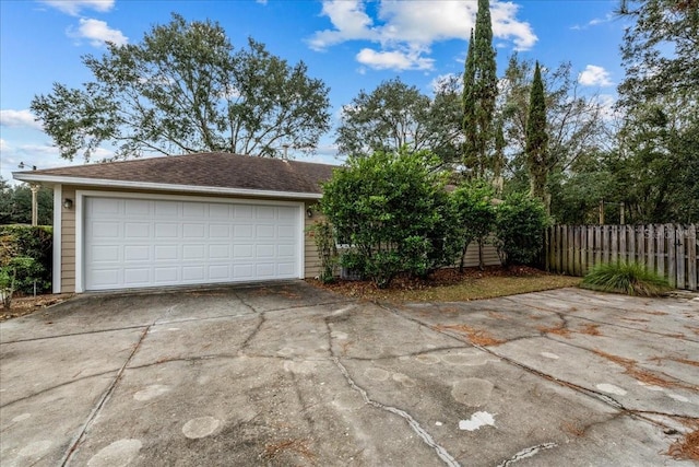 view of garage