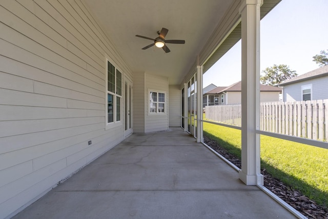 11828 NW 15th Rd, Gainesville, FL 32606 - view of patio with ceiling fan and fence