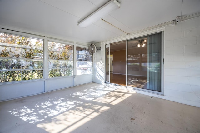 view of unfurnished sunroom