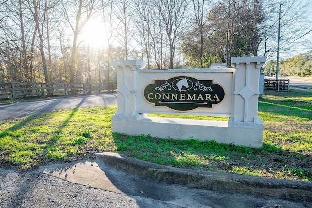 view of community sign