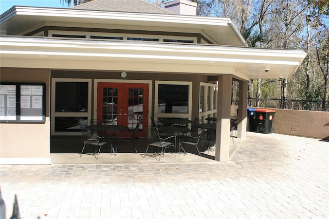 exterior space featuring french doors