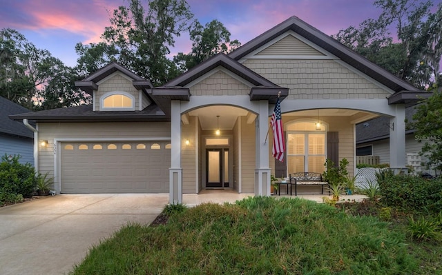 view of front of house with a garage