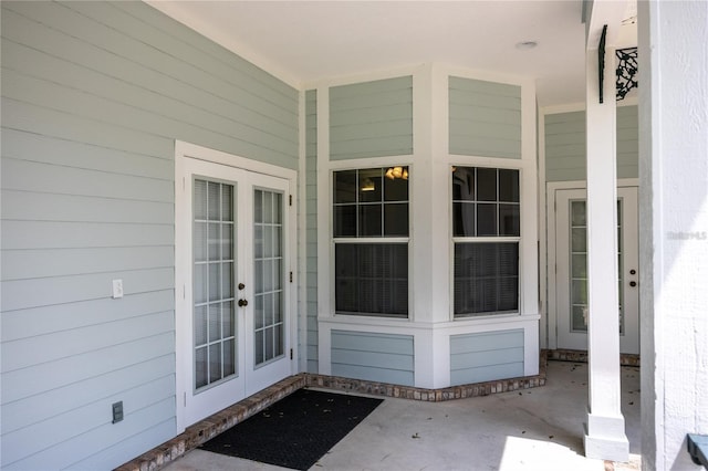 doorway to property with french doors