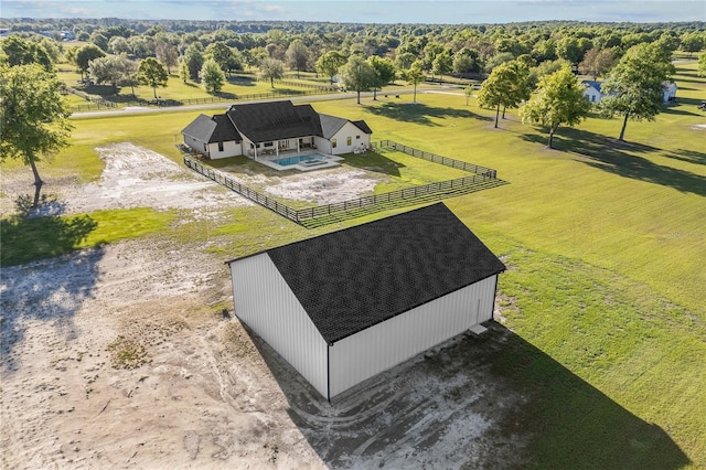 aerial view featuring a rural view