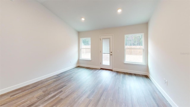 empty room featuring light hardwood / wood-style floors