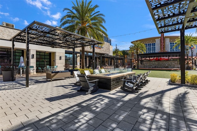 exterior space featuring a pergola