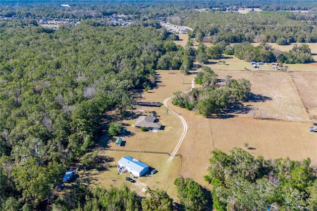 bird's eye view with a rural view