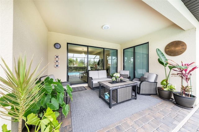 view of patio featuring outdoor lounge area