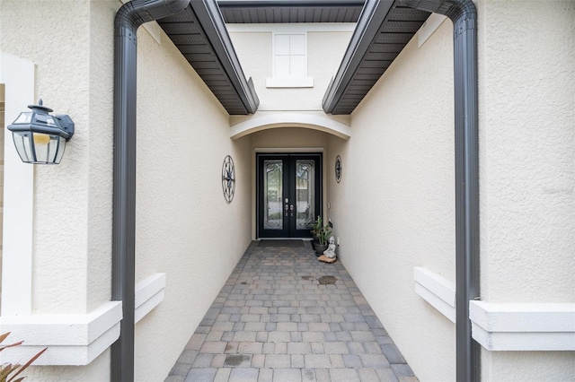 view of exterior entry with french doors