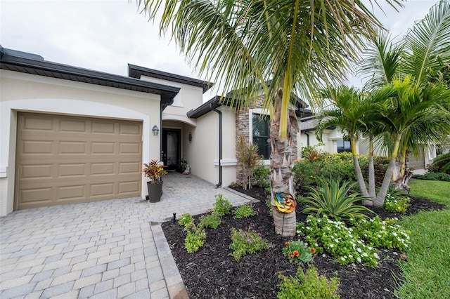 view of front of house with a garage