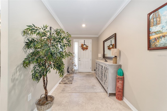 interior space featuring ornamental molding