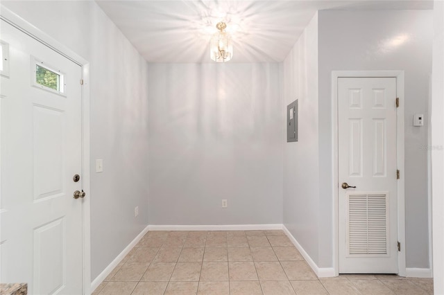 foyer with light tile patterned floors