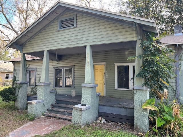 bungalow-style house featuring a porch