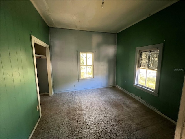 unfurnished bedroom with a closet and carpet floors