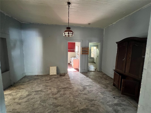 view of unfurnished dining area