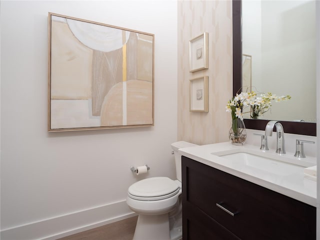 bathroom with toilet and vanity