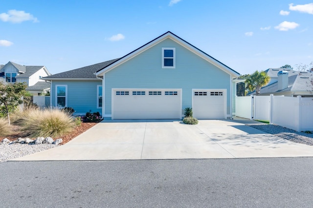 view of front facade with a garage