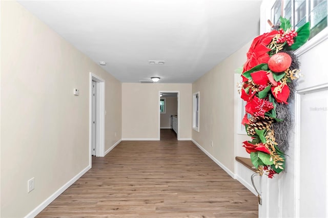 hall featuring hardwood / wood-style floors