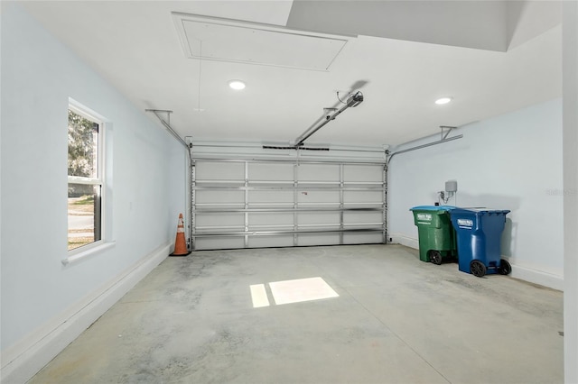 garage featuring baseboards