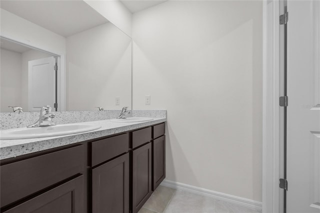 bathroom featuring tile patterned flooring and vanity