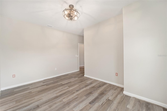 empty room featuring light hardwood / wood-style flooring