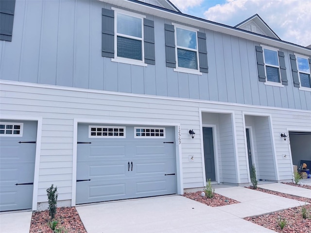 view of property with a garage